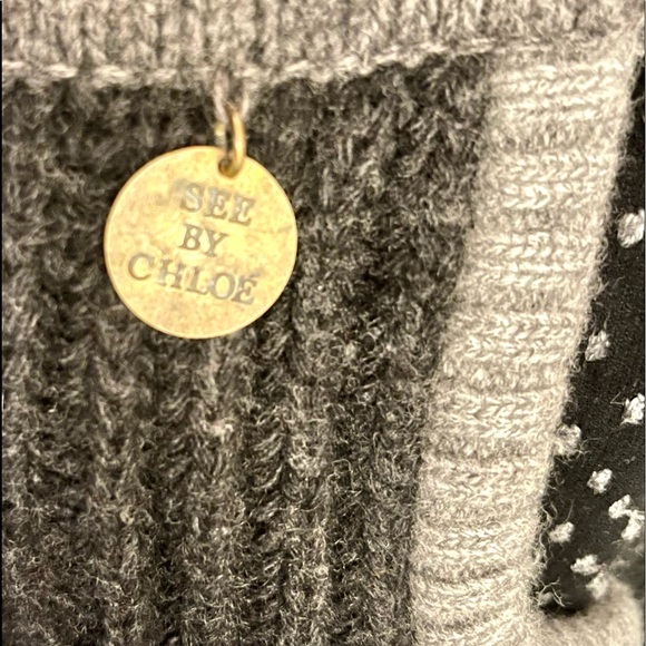 SEE by CHLOÉ RIB-KNIT WOOL PANTS in Charcoal-Grey🐺Pre-Loved❤️ SM | US4 | FR36 - Picture 11 of 11